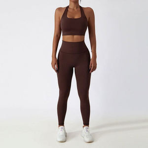 Conjunto Deportivo de 3 Piezas para Mujer de Alta Calidad, Top Corto de Algodón Grueso sin Costuras, Sujetador Deportivo para Yoga, Parte Superior por Encima de la Rodilla - Product Image 5