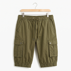 Pantalones Cortos Cargo para Hombre, Verano, Ecológicos, con Cordón, Estilo Jogger, Casuales, Multibolsillos, OEM, ODM, Venta al Por Mayor, Fábrica, Logotipo Personalizado - Product Image 4