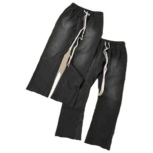 Conjuntos Deportivos Personalizados para Hombre, Ropa Urbana 100% Algodón, Lavado Ácido con Efecto Desgastado por el Sol, Sudadera con Cierre y Pantalones Deportivos - Product Image 3