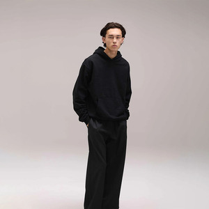Sudadera con Capucha Negra Extra Grande para Hombre, de Algodón French Terry, Transpirable, Estilo Casual Urbano, Moda Otoño Invierno - Product Image 1