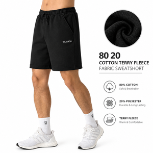 Custom Logo <b>Men</b> <b>Sweat</b> <b>Shorts</b> Soft Comfortable Spandex/Polyester Drawstring Quick Dry for Fitness Training Gym Workout Running - Product Image 6