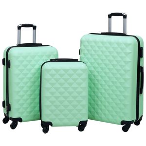 Set Trolley custodia rigida menta ABS 3 pezzi collezione bagagli - Product Image 1