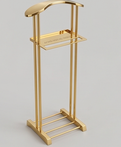 Attractive <b>Plate</b> Stand in Powder Coated Metal with Eye Catching Gold Finished Perfect for Kitchenware Display <b>Rack</b> 2 Tier - Product Image 3