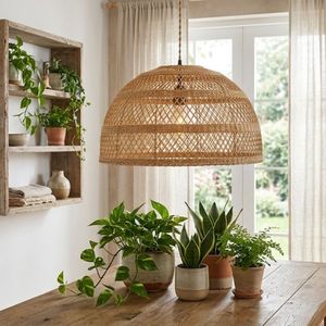 Lámpara de Techo Colgante de Ratán Ecológica, Hecha a Mano, Tejida, para Decoración de Hoteles, Resorts y Hogares, Estilo Nórdico - Product Image 3