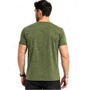 เสื้อยืดคอตตอนพรีเมียมผู้ชายขายส่ง OEM ODM ออกแบบเองได้ สวมใส่สบาย ระบายอากาศดี เสื้อแขนสั้นลำลอง ผู้ผลิตเสื้อผ้า - Product Image 3