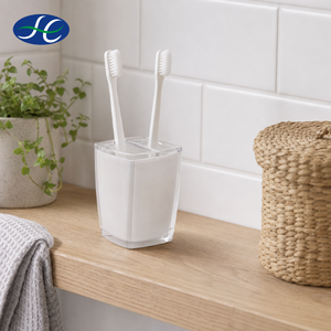 New European Style Seven-piece <b>Set</b> Soap Dispenser & Toothbrush Holder Acrylic Twist Molding <b>White</b> Durable <b>Bathroom</b> <b>Accessory</b> - Product Image 2