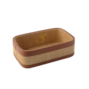 Boîte à mouchoirs en rotin et cuir tissés à la main pour la décoration de la maison - Product Image 3