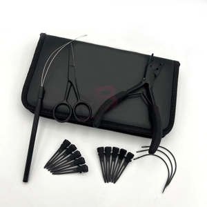 Herramientas Profesionales para Extensiones de Cabello con Kits Complementarios, Alicates de Dos Orificios de Acero Inoxidable, Agujas de Coser, Pinzas para Seccionar el Cabello - Product Image 1