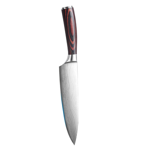 Cuchillo de Chef Personalizado Hecho a Mano de Acero Inoxidable 440C con Mango de Madera Forjado y Funda de Cuero para Picar, Rebanar y Uso Culinario - Product Image 4