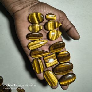 พลอยไทเกอร์อายธรรมชาติคุณภาพสูงราคาถูก รับรองคุณภาพ รูปทรงผสมแบบคาโบชอง ขนาด 20-45 มม. จำนวนมาก สำหรับทำเครื่องประดับ - Product Image 6