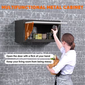 Armadietto Metallico da Parete 30 cm P x 66 cm L x 35 cm A, Armadietto a Muro con Anta a Ribalta per Garage, Officina, Cucina, Scaffalature da Garage - Product Image 5