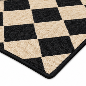 Customizable 100% Jute <b>Rope</b> Modern Eco-Friendly Rectangular Area Rug 5x7 Feet Black Natural Beige Diamond Checkered Custom Sizes - Product Image 3