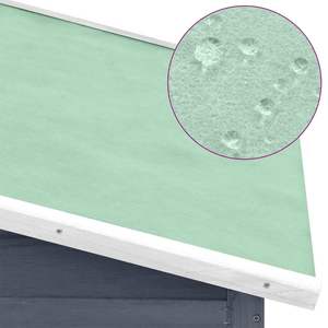 Gallinero de Madera Contrachapada de Abeto Sólido en Gris y Blanco con Jaulas para Animales de Acero Galvanizado - Product Image 5