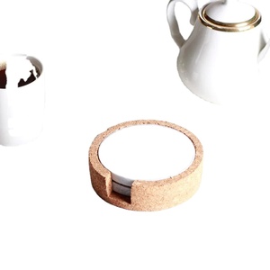 Attractive Design Round Shape White <b>Marble</b> <b>Coaster</b> With <b>Coaster</b> Holder Organic Design Tabletop Decorative Durable <b>Coaster</b> - Product Image 1