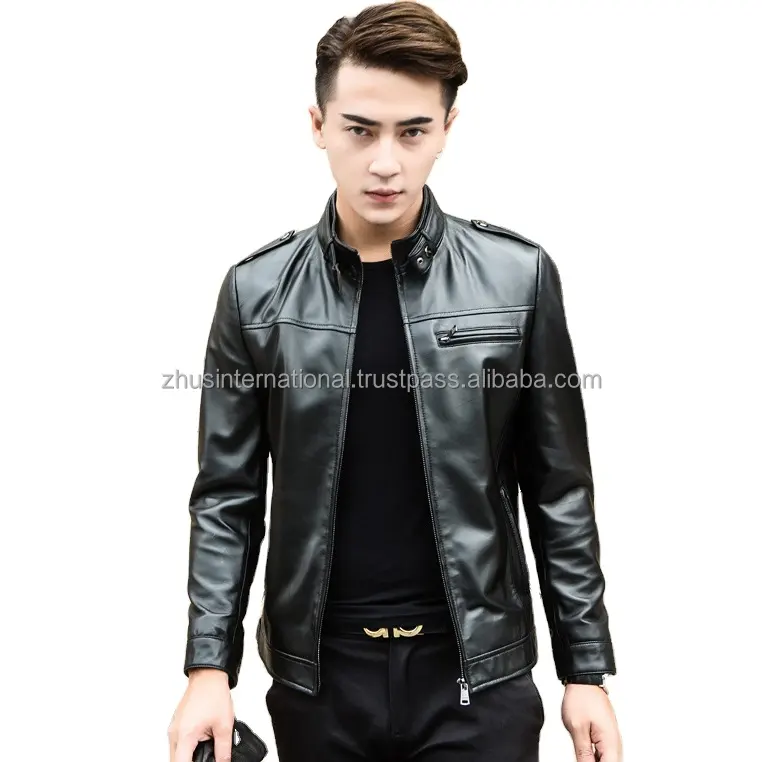 Custom made new men's sheepskin leather jackets- genuine leather jacket for men riding jacket motorcycle Professional design