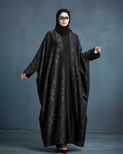 Nouvelle Collection Abaya Basique d'Hiver pour Femmes en Tissu Polyester Scintillant, Coupe Chauve-souris, Style Décontracté, Pailleté, Idéal pour l'Aïd, Longueur au Sol - Product Image 3