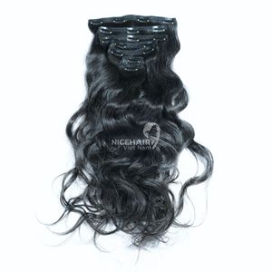 Luxury Premium Clip-in <b>Extensions</b> Vietnamese Super Double Drawn Cuticle Aligned Remy 100% Virgin Customize Texture Color 32" - Product Image 1