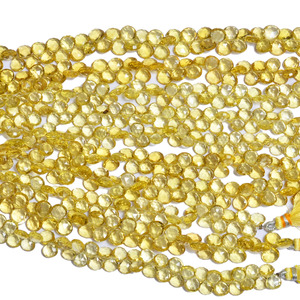 Perles de quartz AAA Whiskey de 7 mm à 8 mm, facettées en forme de cœur, perles de quartz doré naturel, pierres semi-précieuses, perles en vrac pour bijoux - Product Image 3