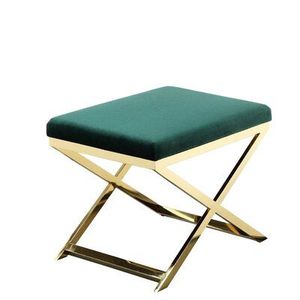 Pouf de style classique moderne en métal avec rembourrage en tissu éponge, idéal pour le salon et la chambre à coucher – Meilleure vente - Product Image 4