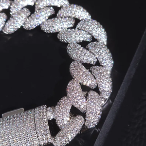 Iced Out Cuban Link Bracelet Hip Hop Diamond Jewelry White Gold Finish Luxury Statement Chain Bracelet <b>For</b> <b>Men</b> Women - Product Image 4