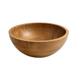 Bol en bois classique pour la maison, la cuisine et la restauration, idéal pour servir des salades, des collations, des fruits et des aliments secs, avec une finition lisse - Product Image 2
