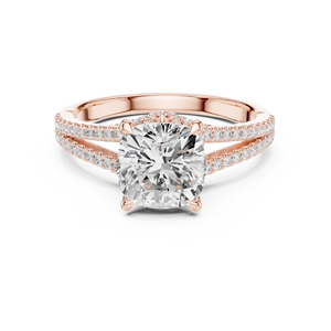 Anillo de Compromiso de Lujo con Doble Aro de Oro Amarillo de 14K, Diamante Cultivado en Laboratorio con Corte Cojín de 2.5 CT, Certificado IGI, para Aniversario o Boda - Product Image 5