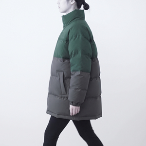 Chaqueta Acolchada Larga para Mujer HAWK EYE, Cuello Alto, Manga Larga, Color Sólido, Abrigo de Invierno, Relleno Grueso de Poliéster, Chaqueta Cálida - Product Image 4