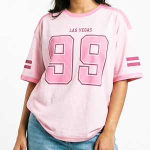 Women's Pink Sequined Crew Neck T-Shirt Regular Fit Short Sleeve Casual Jersey Tee 100% Cotton Knitted Eco-Friendly Spring - Product Image 3
