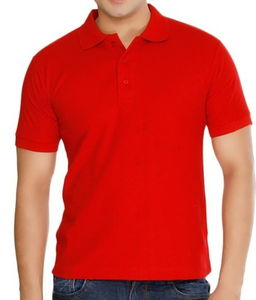Polo de manga corta con cuello alto, color rojo, alta calidad, 100% algodón, para hombre. - Product Image 4