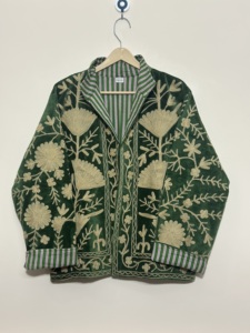 Maaunique <b>Velvet</b> Cotton Suzani Floral Embroidery Long Sleeve <b>Jacket</b> Vintage <b>Women</b> Autumn Winter Handmade Breathable Eco-Friendly - Product Image 1