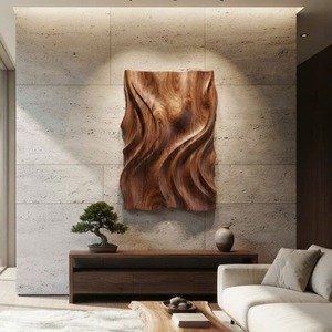 Arte Mural de Madera Moderno Orgánico, Escultura Abstracta de Madera, Decoración de Pared Japandi, Arte en Relieve de Madera Minimalista, Decoración de Pared Contemporánea - Product Image 3