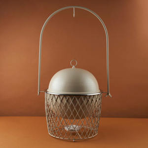 Plat de service moderne en acier inoxydable avec couvercle et support en maille, chauffe-plat rond pour buffets de luxe au Moyen-Orient, mariages et traiteurs - Product Image 4