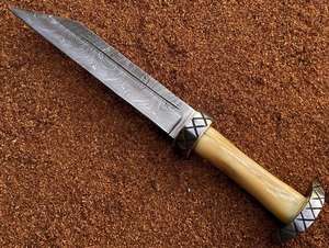 Premium Handcrafted Viking Camping <b>Knife</b> Damascus Steel <b>Bone</b> <b>Handle</b> Drop Point Straight Edge Full Tang Hunting Bushcraft - Product Image 5