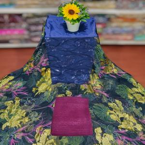 Vestido de Lujo 2026 para Niñas, Modelo Fransawi Dirac, 100% Seda/Mezcla de Algodón y Poliéster, Tela Jacquard con Diseño Floral y Lentejuelas Doradas - Product Image 1