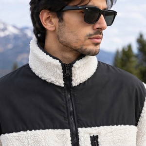 Chaqueta de Forro Polar Sherpa para Hombre, Material Sherpa Cálido, Construcción Suave y Cómoda, Estilo Clásico, Ideal para Clima Frío, Viajes y Caminatas - Product Image 6