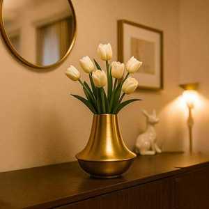 Vase à fleurs élégant de style antique en métal, ornement décoratif pour événements de mariage et décoration intérieure - Product Image 2