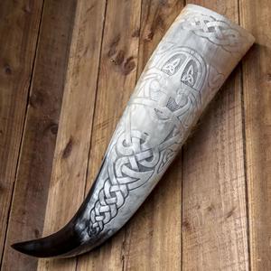 Jarra de Cerveza Vikinga Personalizada, Hecha a Mano, Tallada, de Arte Popular, Ecológica, de Alta Calidad, Pulida, Estilo Americano, Reutilizable y a Prueba de Fugas - Product Image 5
