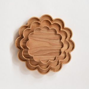 Plateau rond en bois fait main, plateau de service en bois naturel, plateau de table décoratif rustique pour la maison, la cuisine, la salle à manger, le salon - Product Image 4