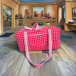 Bolsa Deportiva de Lujo Roja, Espaciosa, Ligera y Duradera, de Gran Capacidad, Diseño Acolchado, Tela de Algodón Ecológica para Mujer - Product Image 2