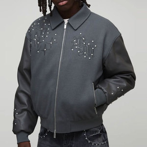 Chaqueta de Cuero PU de Primera Calidad, Corte Regular, con Capucha, Estampado de Dibujos Animados, Logotipo Frontal, Personalizada, para Hombre, Estilo Urbano, Vintage - Product Image 2