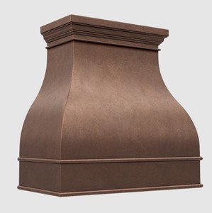 Campana extractora de pared con acabado texturizado marrón y ribete negro, estilo chimenea ventilada, para cocina doméstica - Product Image 2