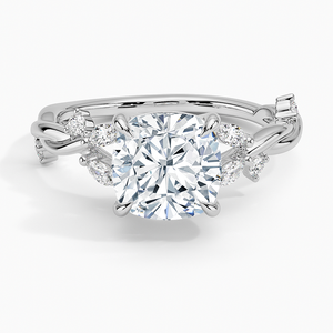 Anillo BOJ 021 con Corte Cojín, Plata 925, Diseño Azalea Twist, Anillo de Diamantes de 2ct, Color D, VVS1, Moissanita, Certificado GRA, Anillos en Oferta a Bajo Precio - Product Image 1