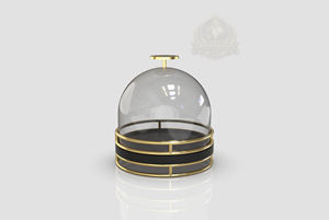 Campana de Cristal y Acero Inoxidable de Lujo con Base, Diseño Kuwaití Premium para Pastelería, Soporte de Exhibición Moderno y Ecológico para Panadería - Product Image 3