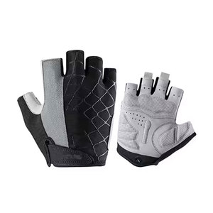 Half Finger Cycling Gloves Breathable PU Material Hook Loop Closure Unisex Racing Gloves Universal Season Panelled Design - Product Image 3