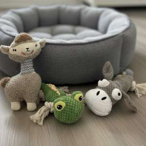 Yommy Furry Friends Giocattolo per Cani in Peluche 32CM, Gioco Interattivo con Corda Resistente per Movimento ed Esercizio degli Animali Domestici - Product Image 1