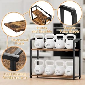2 Tier Metal Kitchen Countertop Storage Rack Organizer with Wooden Shelves Multi Purpose <b>Spice</b> Rack Seasoning <b>Jar</b> Holder cabinet - Product Image 6