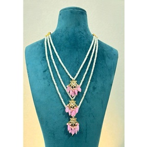 Magnifique collier en laiton plaqué or de haute qualité avec moissanite et Kundan Ahemdabadi pour femme, cadeau d'anniversaire pour mariage ou soirée - Product Image 2