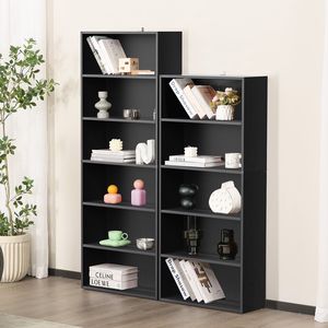 Estantería Ajustable de 5 Niveles, Librería de Pie para Almacenamiento en el Hogar u Oficina, Color Negro - Product Image 2