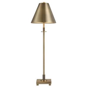 Designer Gold Brass Table Lamp with Marble Base, Stylish Home and Hotel Accent <b>Lighting</b> - Product Image 4