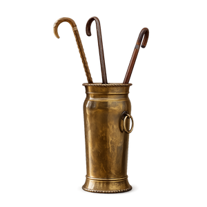 Porte-parapluie vintage en laiton, support décoratif pour parapluies, rangement antique pour cannes, organisateur pour entrée, maison, bureau, hôtel - Product Image 1